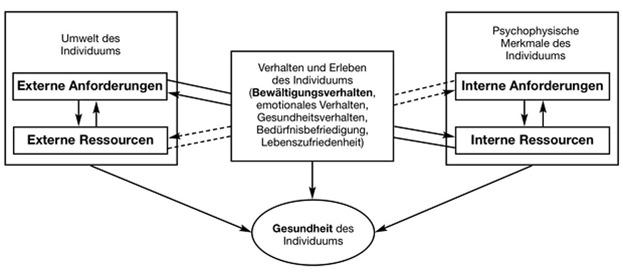 Abb. 2: Bedingungsmodell für Gesundheit des Individuums (Quelle: Becker 2003, S. 14)